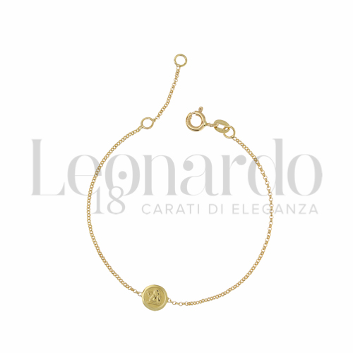 Miore Bracciale Bambini Oro Giallo 9K (375) Con 2 Coccinelle Smaltate – Lunghezza 14 Cm (12+2 Cm Di Catena) – Gioiello Artigianale Italiano