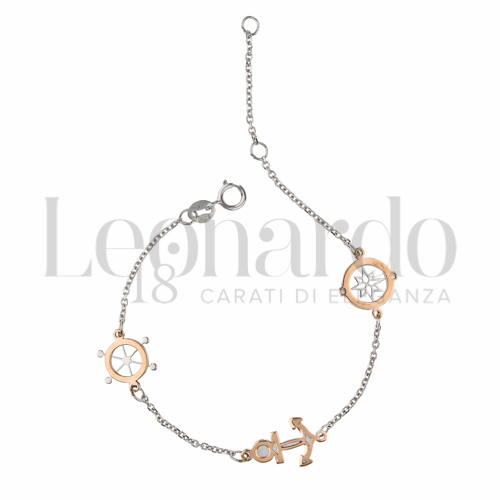 Finitura o soggetti Rosa dei Venti, Ancora e Timone in Oro Rosa e Oro Bianco da 1,3gr.