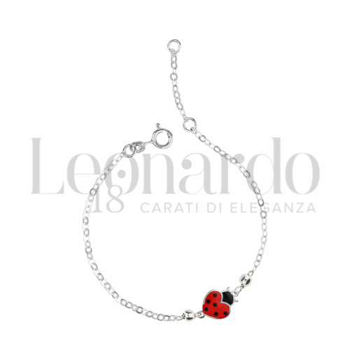 Finitura o soggetti Coccinella a cuore in Oro Bianco da 1,2gr.