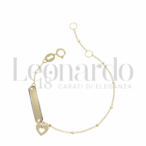 Finitura targa o elementi Cuore in Oro Giallo e Oro Bianco da 1,4gr.