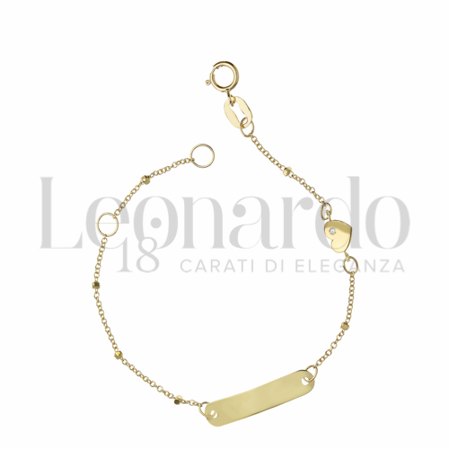Finitura targa o elementi Cuore con Zircone bianco in Oro Giallo da 1,5gr.