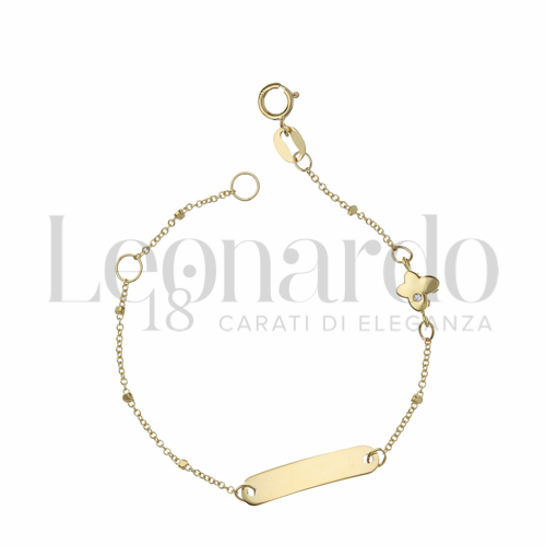 con Zircone bianco in Oro Giallo da 1,5gr.