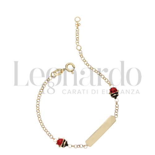 Finitura targa o elementi Coccinella con Smalto in Oro Giallo da 2,3gr.