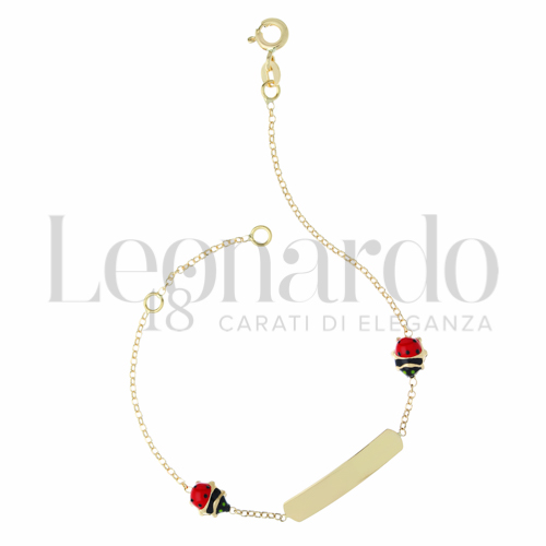 Finitura targa o elementi Coccinella con Smalto in Oro Giallo da 1,8gr.