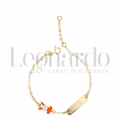 Finitura targa o elementi Coniglio con Smalto in Oro Giallo da 1,7gr.