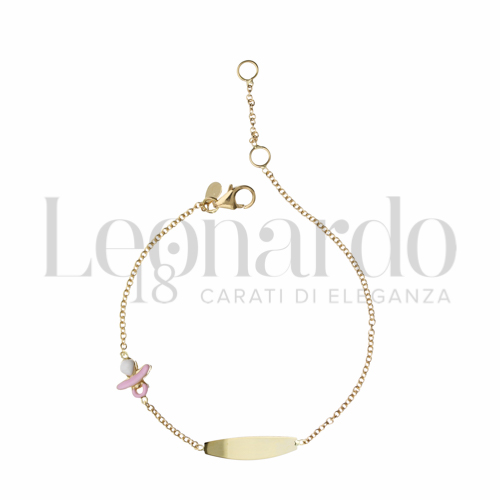 Finitura targa o elementi Ciuccio con Smalto in Oro Giallo da 1,5gr.