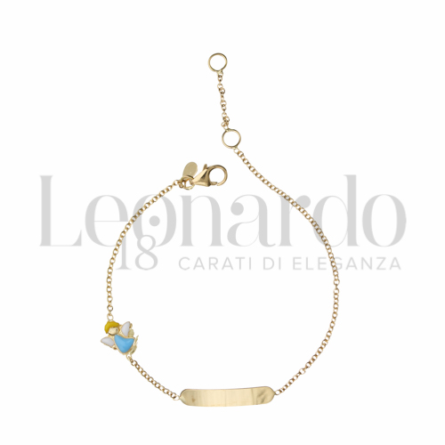 Finitura targa o elementi Angioletto con Smalto in Oro Giallo da 1,4gr.