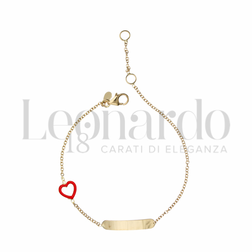 Finitura targa o elementi Cuore con Smalto in Oro Giallo da 1,3gr.