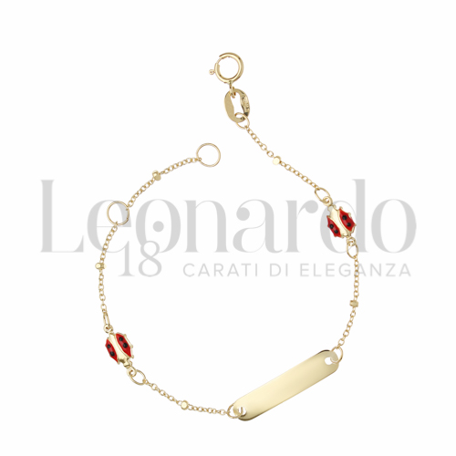 Finitura targa o elementi Coccinella con Smalto in Oro Giallo da 1,3gr.
