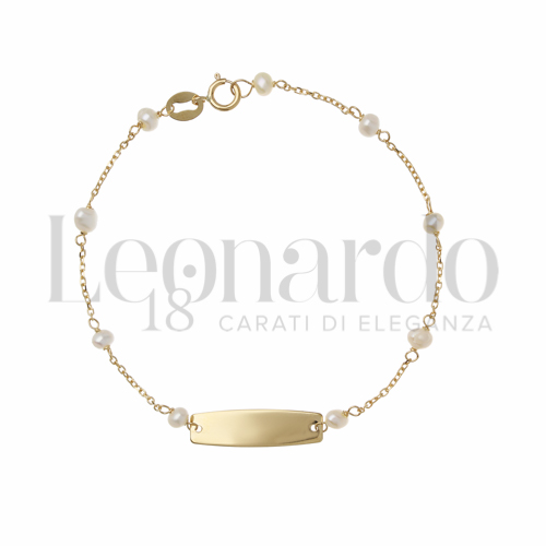 Finitura targa o elementi Lucida con Perla in Oro Giallo da 1gr.