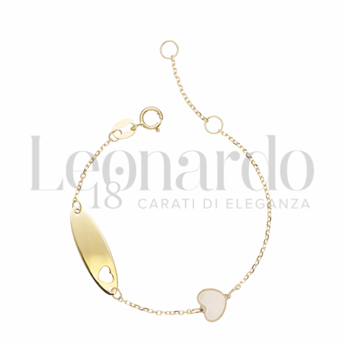 Finitura targa o elementi Cuore con Madreperla in Oro Giallo da 1,1gr.