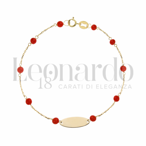 Finitura o elementi Lucida con Corallo in Oro Giallo da 1gr.
