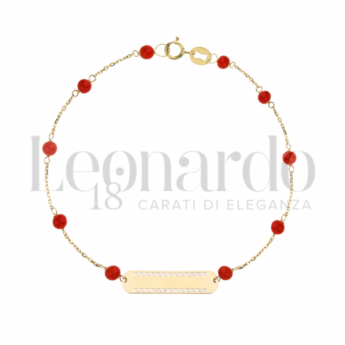 con Corallo in Oro Giallo da 1gr.