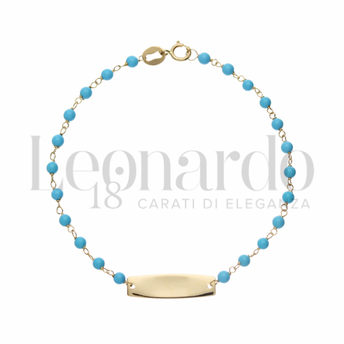 Finitura o elementi Lucida con Turchese in Oro Giallo da 1gr.