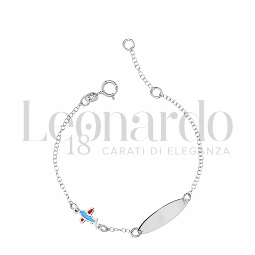 Finitura targa o elementi Aereo con Smalto blu in Oro Bianco da 1gr.