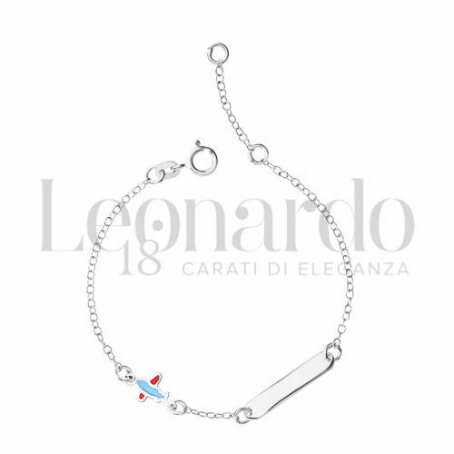 Finitura targa o elementi Aereo con Smalto blu in Oro Bianco da 1gr.
