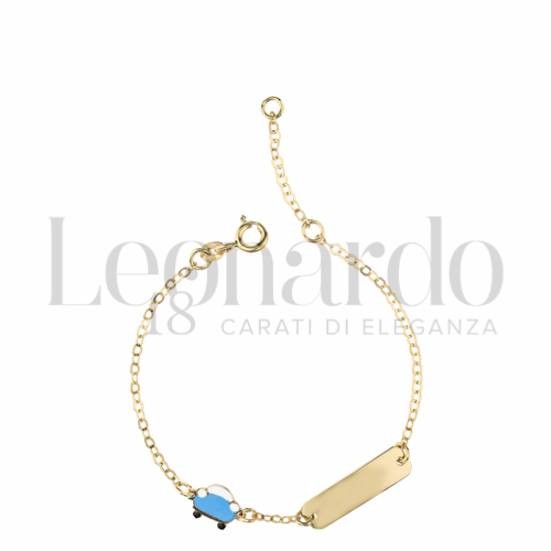 Finitura targa o elementi Macchina con Smalto blu in Oro Giallo da 1,7gr.