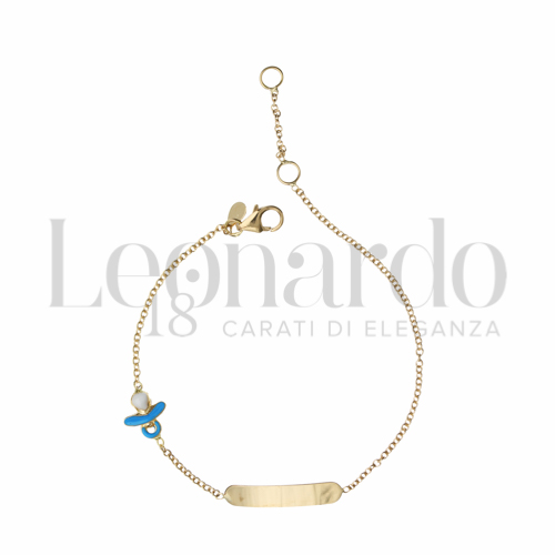 Finitura targa o elementi Ciuccio con Smalto blu in Oro Giallo da 1,5gr.