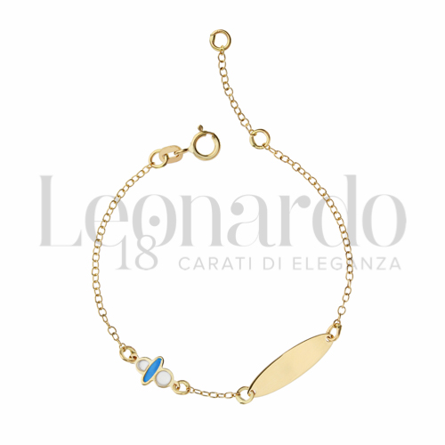 Finitura targa o elementi Ciuccio con Smalto blu in Oro Giallo da 1gr.