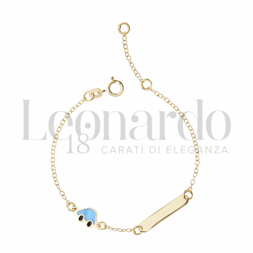 Finitura targa o elementi Macchina con Smalto blu in Oro Giallo da 1gr.