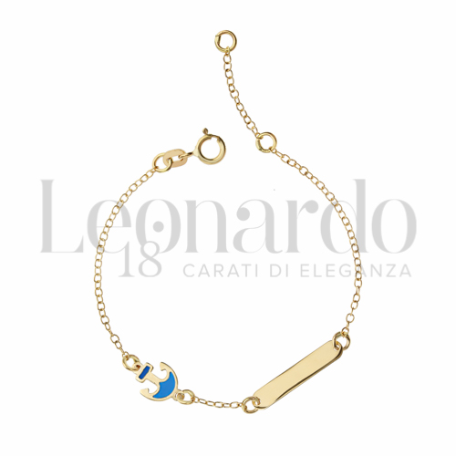 Finitura targa o elementi Ancora con Smalto blu in Oro Giallo da 1,1gr.