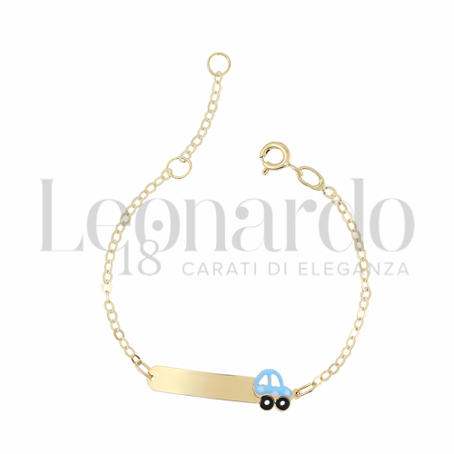 Finitura targa o elementi Macchina con Smalto blu in Oro Giallo da 1,3gr.