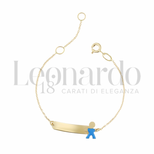 Finitura targa o elementi Maschietto con Smalto blu in Oro Giallo da 1,3gr.