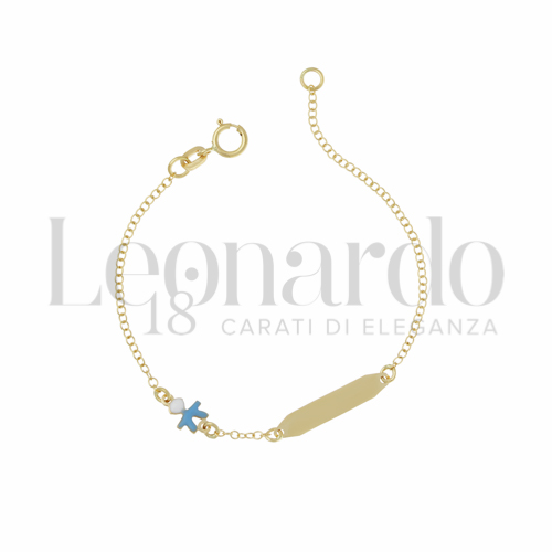 Finitura targa o elementi Maschietto con Smalto blu in Oro Giallo da 0,8gr.