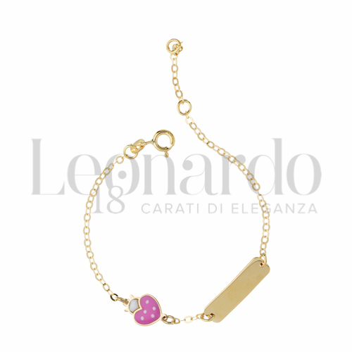 con Smalto rosa in Oro Giallo da 1,7gr.