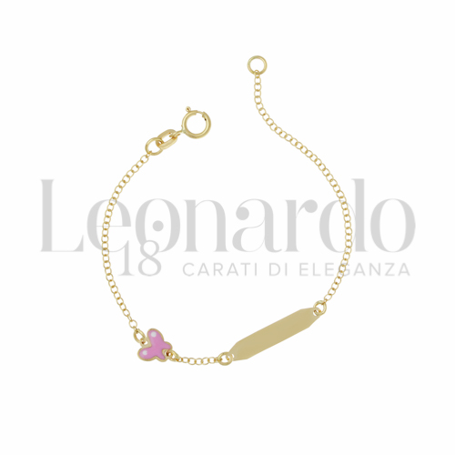 con Smalto rosa in Oro Giallo da 0,8gr.