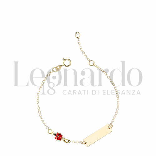 Finitura targa o elementi Coccinella con Smalto rosso in Oro Giallo da 1,4gr.
