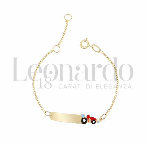 Finitura targa o elementi Macchina con Smalto rosso in Oro Giallo da 1,5gr.