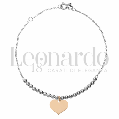 Modello 20 palline con elemento in Oro Bianco e Oro Rosa da 2,1gr.