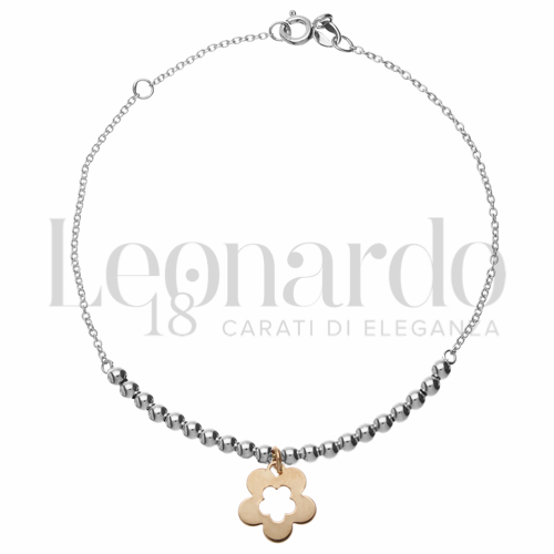 Modello 20 palline con elemento in Oro Bianco e Oro Rosa da 2,1gr.