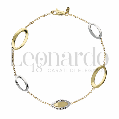 Modello Elementi in linea in Oro Giallo e Oro Bianco da 2,5gr.