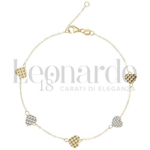 Modello Elementi distanti lucidi e diamantati in Oro Giallo e Oro Bianco da 1,4gr.