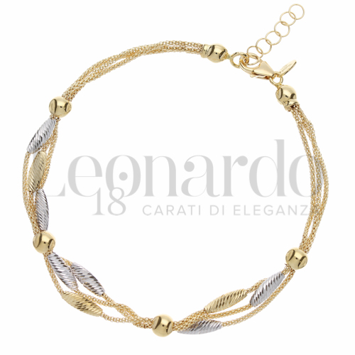 Modello Elementi in linea in Oro Giallo e Oro Bianco da 5,8gr.