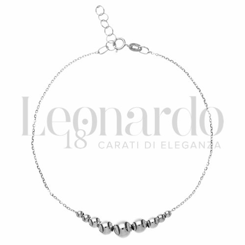 Modello o elemento 1° misura con 9 Sfere a Scalare in Oro Bianco da 1,1gr.