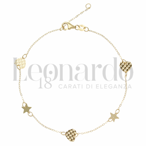 Modello Elementi distanti lucidi e diamantati in Oro Giallo da 1,2gr.