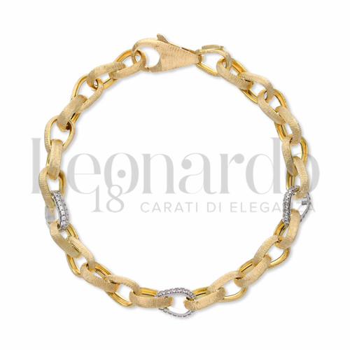con Zircone bianco in Oro Giallo e Oro Bianco da 13gr.