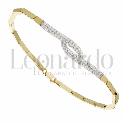 con Zircone bianco in Oro Giallo e Oro Bianco da 5,2gr.