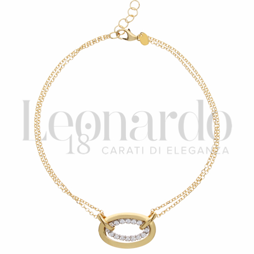 Modello o elemento Elemento in linea con Zircone bianco in Oro Giallo e Oro Bianco da 3,1gr.