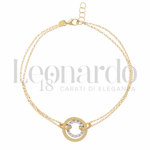 Modello o elemento Elemento in linea con Zircone bianco in Oro Giallo e Oro Bianco da 2,9gr.