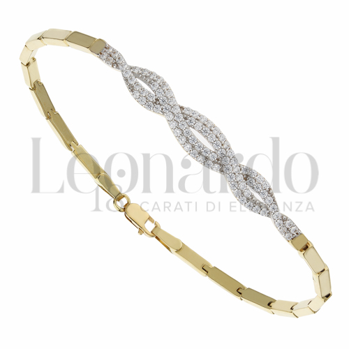 con Zircone bianco in Oro Giallo e Oro Bianco da 5,2gr.