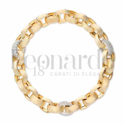 con Zircone bianco in Oro Giallo e Oro Bianco da 23,7gr.