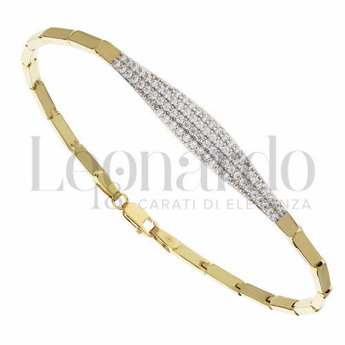 con Zircone bianco in Oro Giallo e Oro Bianco da 5,7gr.