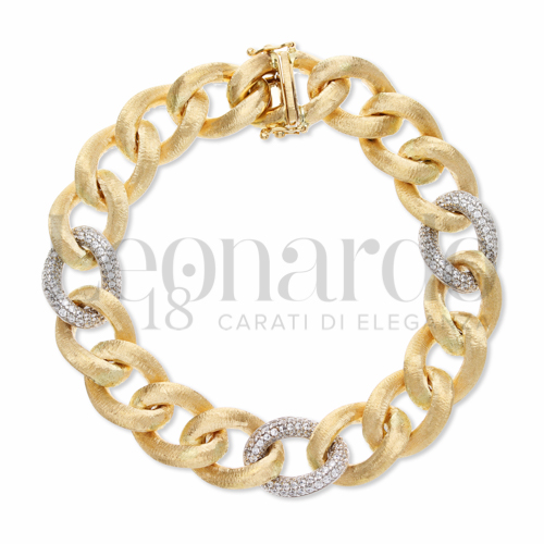 con Zircone bianco in Oro Giallo e Oro Bianco da 35,1gr.