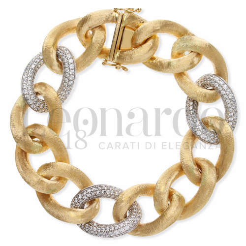 con Zircone bianco in Oro Giallo e Oro Bianco da 53,7gr.