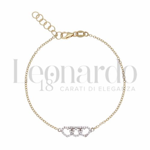 Modello o elemento Elemento in linea con Zircone bianco in Oro Giallo e Oro Bianco da 2,1gr.
