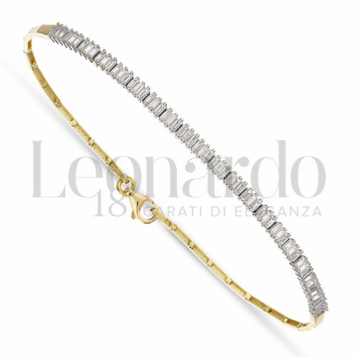 con Zircone bianco in Oro Giallo e Oro Bianco da 4,2gr.